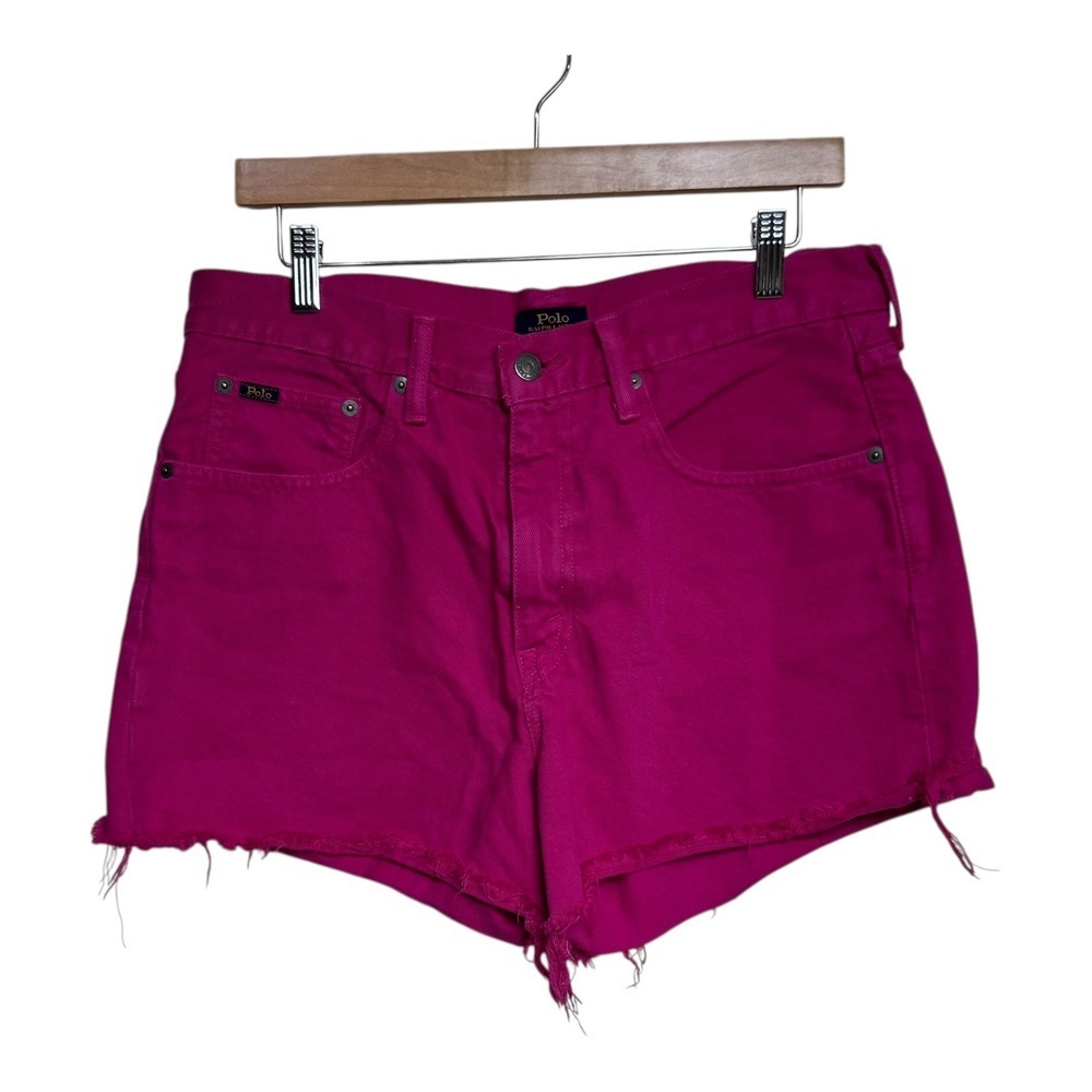 Polo Ralph Lauren Women's Pink Denim‎ Crosby Relaxed Short Shorts Size 29